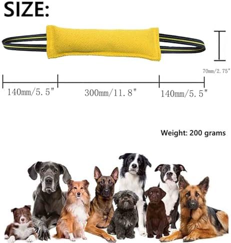 Clysoru Tug Toy for Dogs Tug of War Dog Toy with 2 Strong Red Band Handles Lasting Training Equipment Puppy to Large Dogs Interactive Toy Best for Tug of War Pull Indestructible Rope Toys (Yellow)