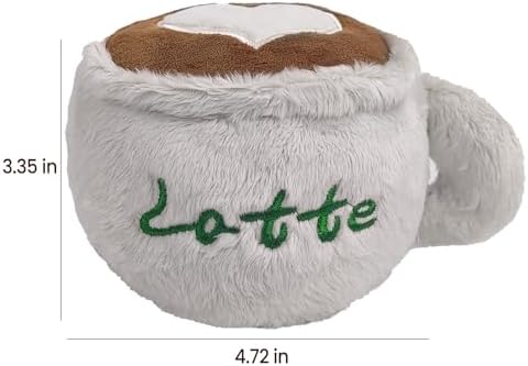 Plush Chew Toys for Dogs - Cute Coffee Cup Squeaky Dog Toy Plushies, Soft Puppy Toy for Teething, Durable Pet Gifts for Dogs, Tough Chew Toys