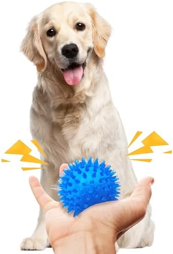 8 Pack 2.5” Squeaky Dog Balls for Small and Medium Dogs, Spiky Balls for Teething Puppies