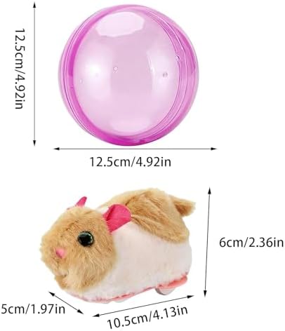 Automatic Animal Pet Rolling Ball,Hamster Ball for Cats Interactive,Hamster in Rolling Balls Smart Cat Toy (Blue+Pink)