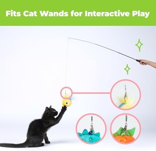 Best Pet Supplies Catify Interactive Cat Toy with Catnip - Fluffy Fish Set