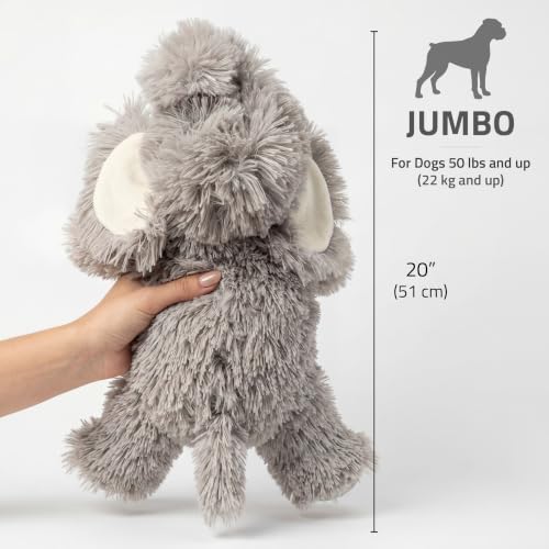 Playology Plush Elephant Squeaky Dog Toy - Jumbo, Peanut Butter Scent