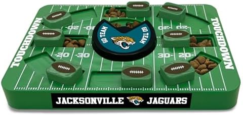 Pets First Jacksonville Jaguars NFL Dog Puzzle Toy, Large Size, Interactive Treat & Slow Feeding Toy