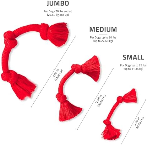 Playology Tug Rope Dog Toys for Large Breed Dogs - Jumbo Variety Pack