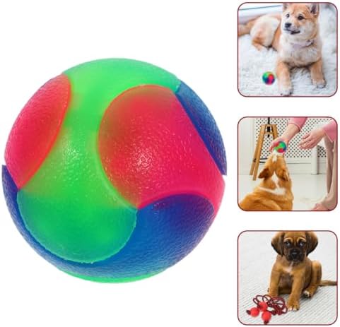 Totority Lighted Dog Ball Toy Glow in the Dark Interactive Pet Toy for Small Dogs and Puppies Elastic Jump Ball for Training Oral Exercise and Active Play