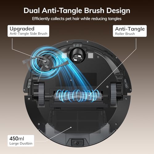 ILIFE A30s Robot Vacuum, 10000Pa Max Suction | LiDAR Navigation, Home Mapping, No-Go Zone, 150 Mins, App, Voice and Remote Control, for Hard Floor, Carpet and Pet Hair
