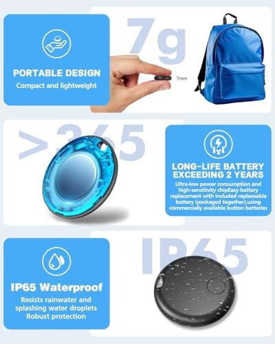 Air Tags for Android,Air Tags-4 Pack Android,Air Tracker Tags with 4 Case,2 Year Battery Life,Google & Apple Find Trackers for Google'S Find Hub App & Apple Find My,IP65 Waterproof Luggage Tracker