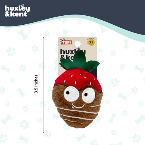 Huxley & Kent Tiny Tuff Plush Dog Toy, Chocolate Covered Strawberry