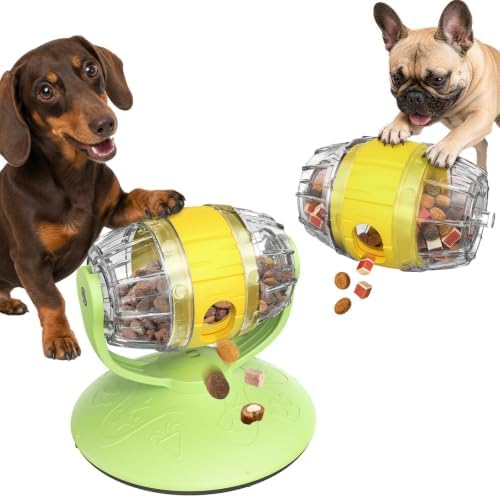 KADTC 2-in-1 Interactive Treat-Dispensing Ball Dog Puzzle & Enrichment Toy | MADE TO FIT SMALL BREEDS! - Adjustable difficulty slows rushed meals, fights boredom, and burns off energy through solo play.