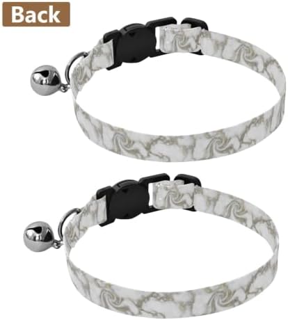 Marble White Pet Collars 2 Pack for Cats Adjustable 10.6 to 17.1 Inches
