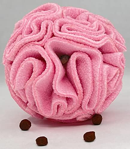 Glory To Dog Small Breed Snuffle Puzzle Ball Treat Foraging Dog Toy Pink