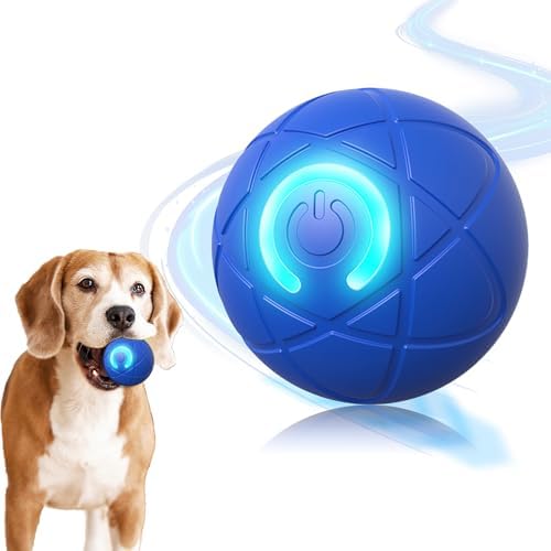 IRIDESCENT Interactive Dog Toys Dog Balls Activated Automatic Rolling Ball for Puppy Small Medium Dogs Smart Jumping Automatic Moving Bouncing and Rotating Ball Vibrating Keep Them Busy