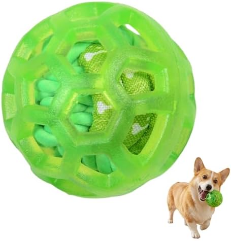 Dog Toy Balls, Dog Ball with Built-in Rope Toys, Dog Chew Toy for Boredom
