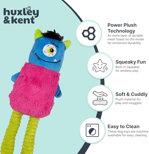 Huxley & Kent Funny Dog Toy w/Squeaker – Halloween Power Plush Squeaky Dog Toys for Small, Medium, Large Dogs – Soft Stuffed Animal for Indoor Play & Fetch - Lankies Gizmo Monster, One Size