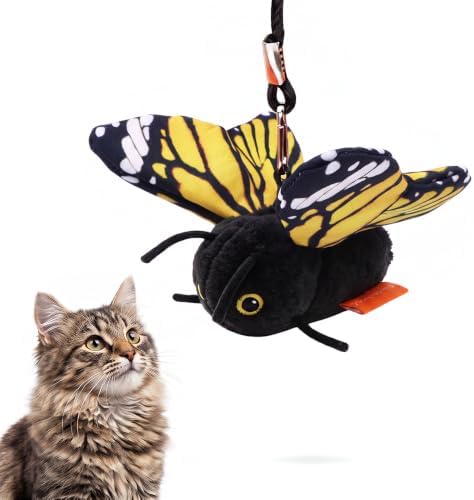 Fluttering Butterfly Cat Toy, 2027 New Cat Toys for Indoor Cats (Yellow)