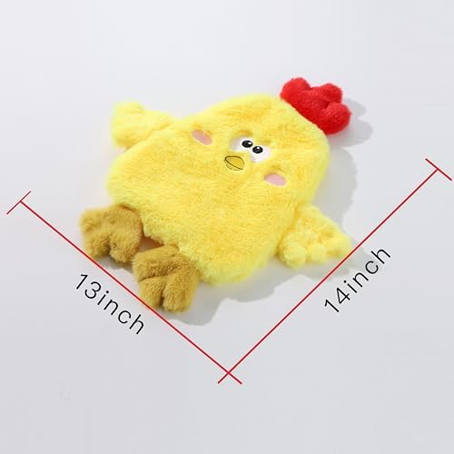 Tamu style Crinkle Chicken Dog Toy, No-Stuffing Squeaky Plush, 14 Inch