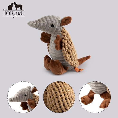 Hollypet Armadillo Squeaky Dog Toys for Medium Large Dogs, 10"