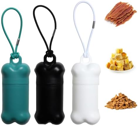 3 Pieces Portable Treat Holder Small | Mini Dog Treat Pouch for Training, Dog Treat Bag for Leash and Travel Treat Container Dispenser Airtight