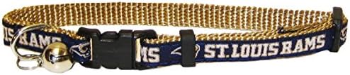 COLLAR for CATS - NFL LOS ANGELES RAMS CAT COLLAR. - Strong & Adjustable FOOTBALL Cat Collars with Metal Jingle Bell
