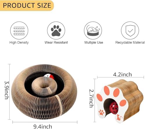 SREBAY Cat Toy Interactive, Accordion Kitty Wheel Exerciser
