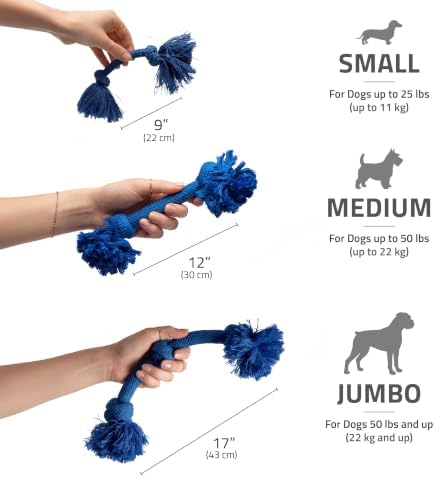 Playology Tug Rope Dog Toys for Small Breed Dogs - Small, Hot Dog Scent