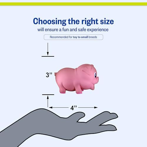 PetSport Naturflex Tiny Tots Pig Toy - Durable & Long-Lasting, Non-Toxic Material, Internal Squeaker, Rubber Toy for Dogs, Ideal for Interactive Play and Engagement