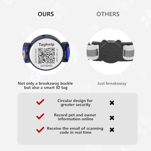 Stars and Moon AirTag Cat Collar with AirTag Holder,Air Tag Cat Collar for Apple. Solid & Safe, Pet Collar, Breakaway Cat Collar, Scan QR for Instant Location Alerts.NO APP(Purple)