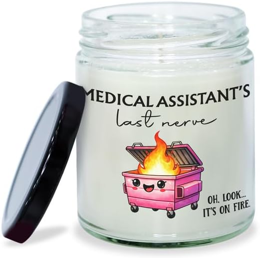 Medical Assistant Candle 9oz - Soy Wax Vanilla Scented Clean Burning, Medical Assistant Gifts for Women, MA Week Appreciation Gift Ideas