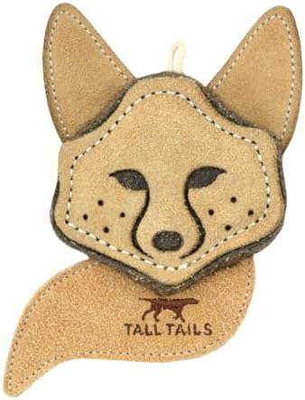 Tall Tails Dog Natural Leather Scrappy Fetch Toy for Dogs, Fox