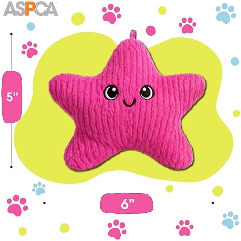 ASPCA 2 Pack Plush Dog Toy with Squeaker for Small & Medium Dogs, Soft Durable Stuffed Pet Toy for Fetch, Tug & Cuddle, Interactive, Lightweight, Engaging Play Toy for Dogs