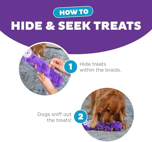 Outward Hound by Nina Ottosson Twistiez Interactive Plush Dog Treat Puzzle, Unicorn, Purple