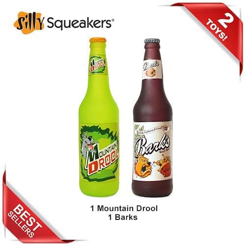Tuffy® - Silly Squeakers® : 2 Pack Beer Bottle Dog Toy: Squeaky Dog Toy , Washable and Floats , Vinyl