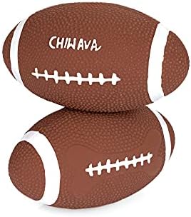 CHIWAVA 2PCS 6" Squeaky Latex Dog Toy Ball Football for Medium Large Dogs
