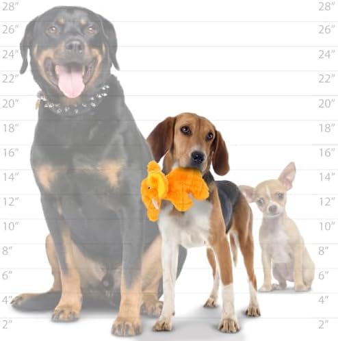 MIGHTY Tuffy Orange Elephant Ultra Durable Plush Dog Toy