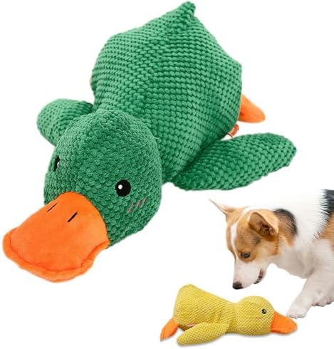 Mellow Calming Duck Dog Toy, Upgraded Calming Duck Toy for Dogs, Interactive Toy with Quack Sound, Soft Plush Stuffed Calming Duck Pillow, Durable Stuffed Dog Puppy Toys for Puppy Keep Busy (C)