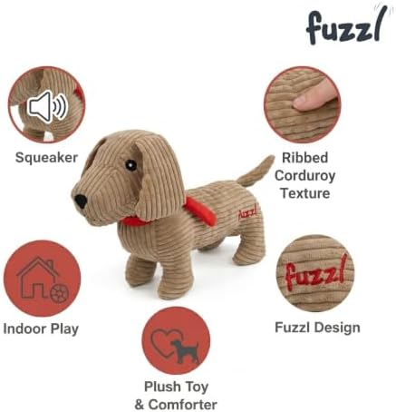 Fuzzl Sizzles the Dachshund Puppy Pack Dog Toys, Small, Pack of 2