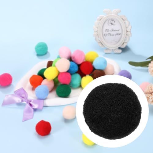 Cat Toy Pom Ball, Interactive Cat Ball Toys Fuzzy Pompoms (Plush, 1.2Inch, 30Pcs, Black) for Kittens Pet Enrichment Training Play Indoor