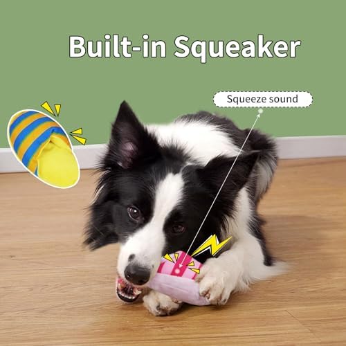 Andiker Dog Squeaky Toys, 5 Pack Cute Slipper Shape Dogs Plush Toys Soft Bite-Resistant Puppy Chew Toys Interactive Dog Toys for Small Medium Dogs Entertaining Biting Chewing