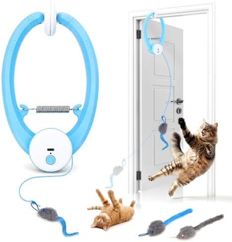 Interactive Cat Toys for Indoor Cats, Clip-On Automatic Flying Mouse