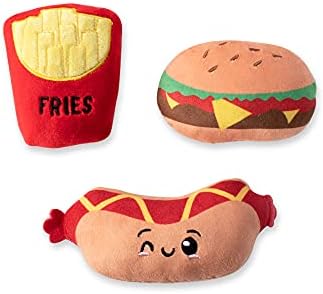 Fringe Studio Plush Dog Toy Set, Fast Foods, 3 Piece Set, PetShop Collection (289504)