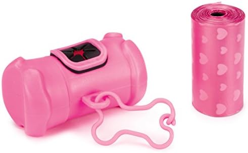 Clean Go Pet Bone Dog Waste Bag Holder, Clip and Two Rolls of Durable, Leakproof Black Plastic Poop Bags