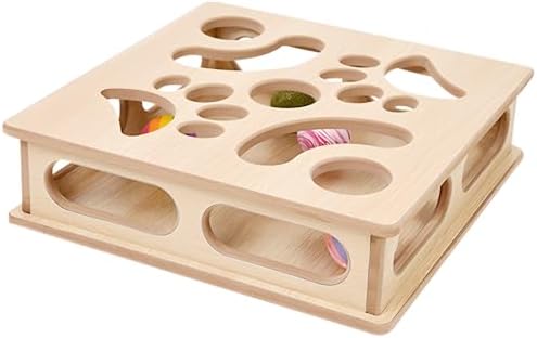 Natural Wood Cat Interactive Box Puzzle Hunting Exercise Toy