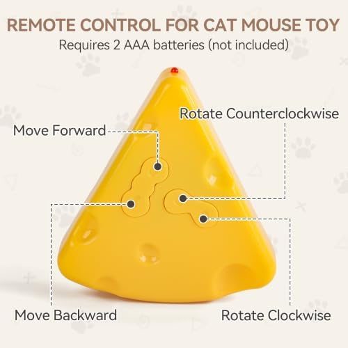 ALL FOR PAWS Remote Control Cat Mouse Toy, Interactive Moving Mouse Toy for Kitten Indoor Cats, 4-Direction RC Cat Toy with Feather Tails, Rechargeable Automatic Cat Toy for Exercise&Hunting Instinct