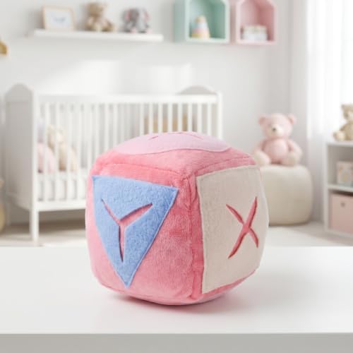 Pink Rabbit Treat Dispenser Ball for Indoor Use, Cloth Material Slow Feeder with Smooth Surface, Stimulates Natural Foraging Behavior and Provides Exercise for Bunny and Small