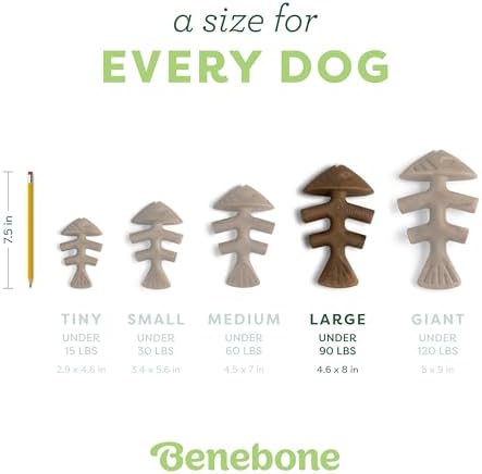 Benebone Fishbone Dog Chew Toy for Aggressive Chewers, Long Lasting, Large