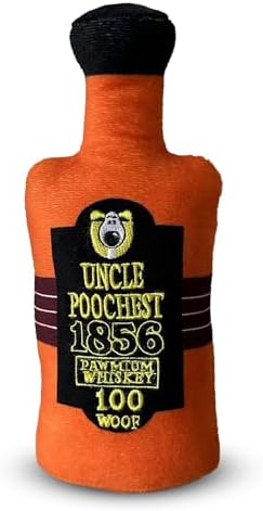 Uncle Poochest – Luxurious Parody Plush Dog Toy with Squeaker, Premium Fabric, Embroidered Details, Designer-Inspired Chew Toy, Fun Gift for Medium Dogs & Dog Lovers