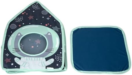 Kitty City Galactic Pop-Up Cat Play House, Collapsible Indoor Cat Hideout with Peekaboo Openings, Lightweight Foldable Kitty Cube for Play & Lounging