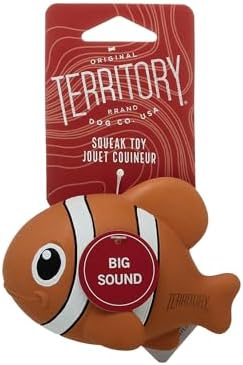 Sea Squeaker Natural Rubber Animal Dog Toy for Small Medium Large Dog Toy, Clown Fish