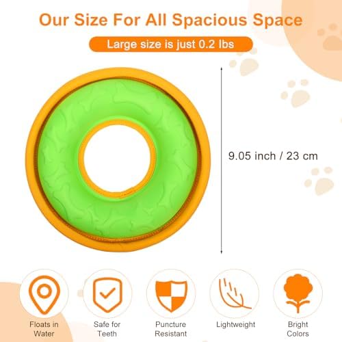3 Pcs Pet Flying Discs - 9.05 Inch, Interactive Flyer Toys, Feedable Lightweight Catch and Fetch Toys for Small Medium Large Dogs, Floats in Water & Safe on Teeth