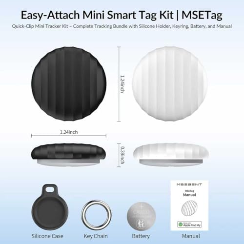 Tracker Tag (4 Pack) - Apple MFi Certified & IP67 Waterproof | Works with Apple Find My Network (iOS) to Track Keys, Wallet, Luggage & More